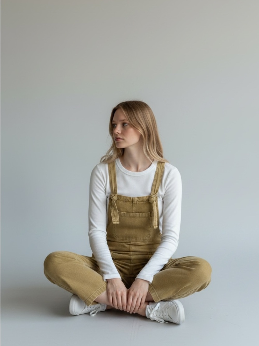 Zenana Outfitters Women's Utility Overalls in Khaki - Picture 2 of 6